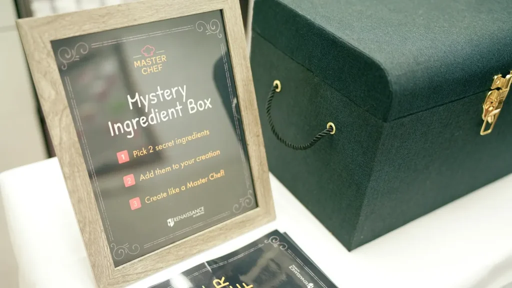 Mystery Ingredient Box sign and chest for the Master Chef challenge